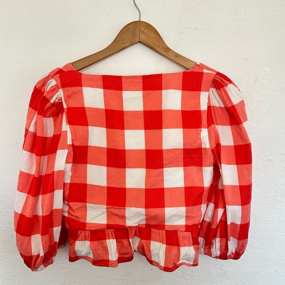 Lovers + Friends Gingham Crop Top Size Medium - Picture 3 of 9